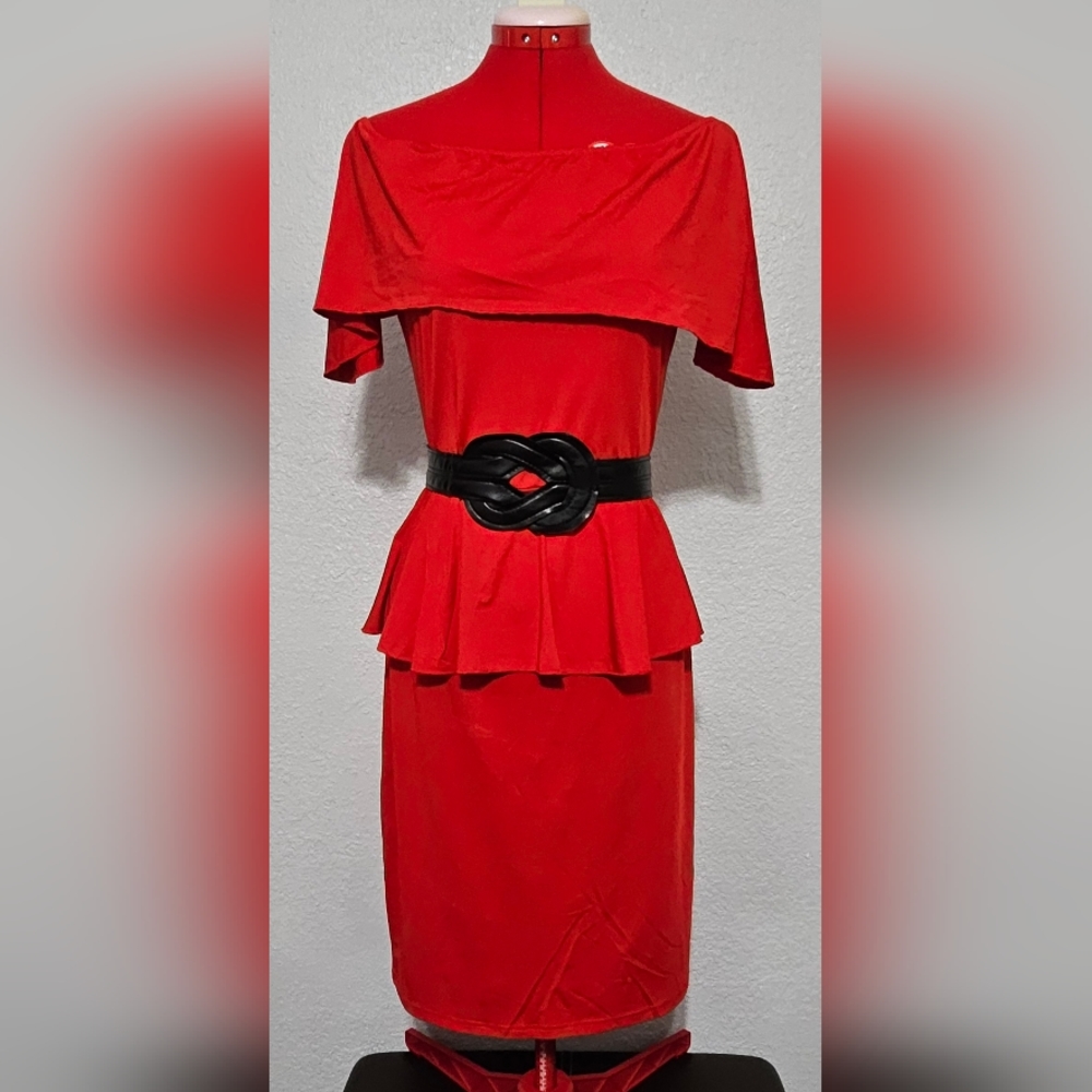 Lady in Red Off Shoulder Dress - Picture 1 of 4